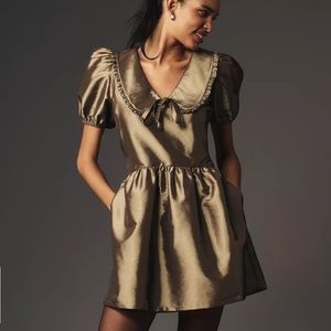 Anthropologie Porrige short sleeve taffeta mini dress nwt
